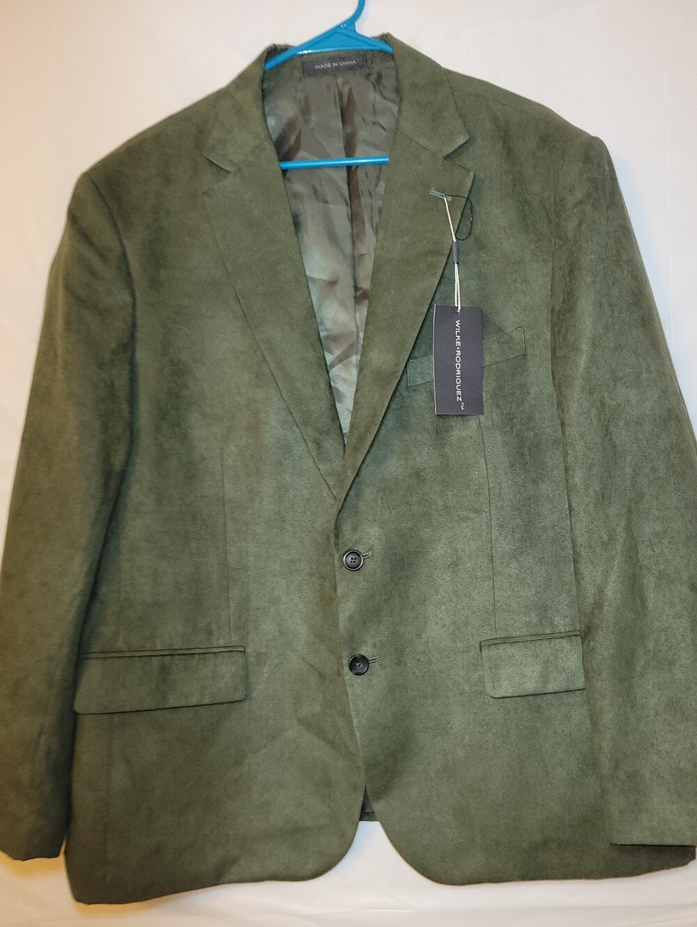Wilke Rodriguez Men's Olive Green Two-Button Sport Blazer